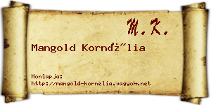 Mangold Kornélia névjegykártya