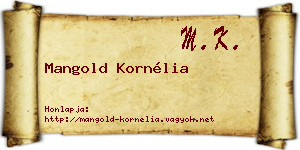 Mangold Kornélia névjegykártya